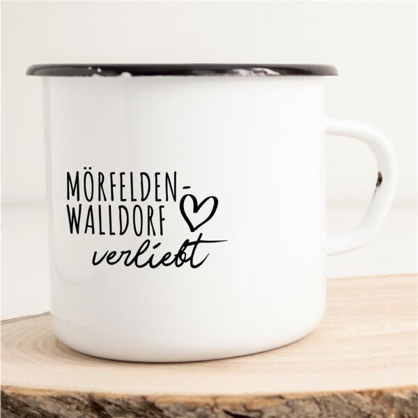 Emaille Tasse Mörfelden-Walldorf  Vintage 300ml