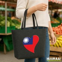 Filzshopper Taiwan Flagge Herz, 22 Liter