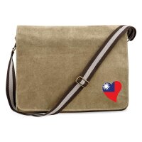 Umhängetasche Taiwan Flagge Herz 14 Liter