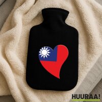 Wärmflasche Taiwan Flagge Herz