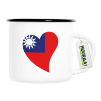Emaille Tasse Taiwan Flagge Herz 300ml Vintage