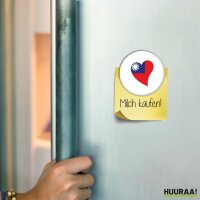 Magnet Taiwan Flagge Herz 59mm K&uuml;hlschrankmagnet