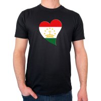 Herren T-Shirt Tadschikistan Flagge Herz