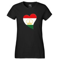 Damen T-Shirt Tadschikistan Flagge Herz