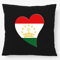 Kissen Tadschikistan Flagge Herz 40x40cm