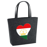 Filz Shopper Tadschikistan Flagge Herz 22 Liter