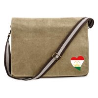 Umh&auml;ngetasche Tadschikistan Flagge Herz 14 Liter