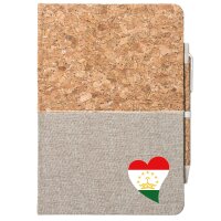 Notizbuch A5 Tadschikistan Flagge Herz 80 Blatt inkl....