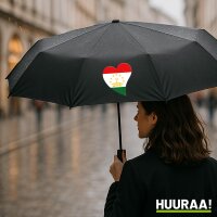 Regenschirm Tadschikistan Flagge Herz 98cm Schwarz