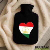 Wärmflasche Tadschikistan Flagge Herz