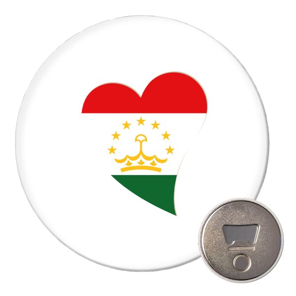 Magnet Tadschikistan Flagge Herz 59mm Kühlschrankmagnet