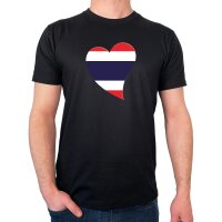 Herren T-Shirt Thailand Flagge Herz