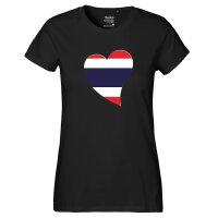 Damen T-Shirt Thailand Flagge Herz