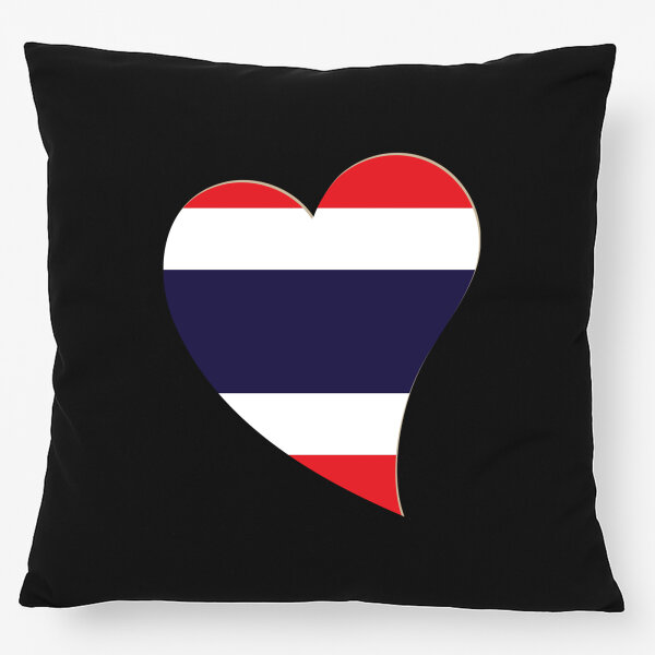 Kissen Thailand Flagge Herz 40x40cm
