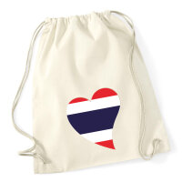 Turnbeutel Thailand Flagge Herz 12 Liter