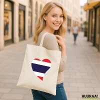Jutebeutel Thailand Flagge Herz 10 Liter