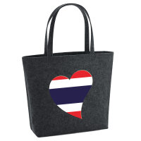 Filz Shopper Thailand Flagge Herz 22 Liter
