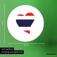 Aufkleber Thailand Flagge Herz 10cm rund