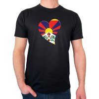 Herren T-Shirt Tibet Flagge Herz