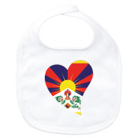Baby L&auml;tzchen Tibet Flagge Herz Klettverschluss