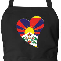 Sch&uuml;rze Tibet Flagge Herz mit Taschen
