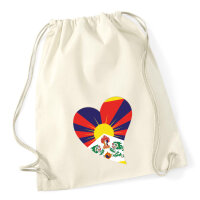Turnbeutel Tibet Flagge Herz 12 Liter