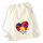 Turnbeutel Tibet Flagge Herz 12 Liter