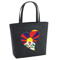 Filz Shopper Tibet Flagge Herz 22 Liter