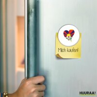 Magnet Tibet Flagge Herz 59mm K&uuml;hlschrankmagnet