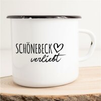 Emaille Tasse Schönebeck  Vintage 300ml
