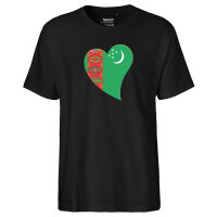 Herren T-Shirt Turkmenistan Flagge Herz