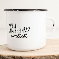 Emaille Tasse Weil am Rhein  Vintage 300ml