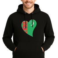 Unisex Hoodie Turkmenistan Flagge Herz