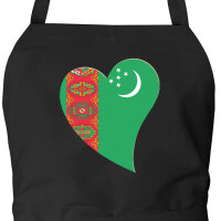 Sch&uuml;rze Turkmenistan Flagge Herz mit Taschen