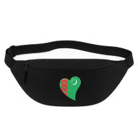 Bauchtasche Turkmenistan Flagge Herz 2,5 Liter Black