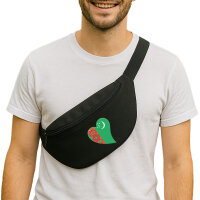 Bauchtasche Turkmenistan Flagge Herz 2,5 Liter Black