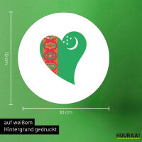 Aufkleber Turkmenistan Flagge Herz 10cm rund