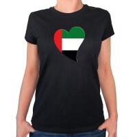 Damen T-Shirt Vereinigte Arabische Emirate Flagge Herz