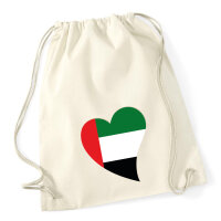 Turnbeutel Vereinigte Arabische Emirate Flagge Herz 12 Liter