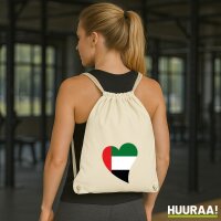 Turnbeutel Vereinigte Arabische Emirate Flagge Herz 12 Liter