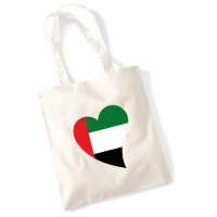 Jutebeutel Vereinigte Arabische Emirate Flagge Herz 10 Liter