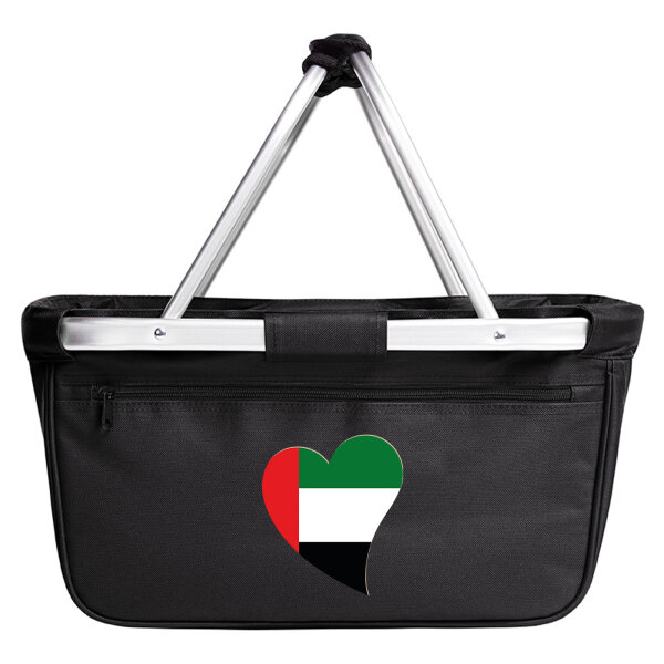 Einkaufskorb faltbar Vereinigte Arabische Emirate Flagge Herz 20 Liter Black