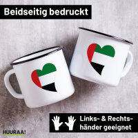 Emaille Tasse Vereinigte Arabische Emirate Flagge Herz...