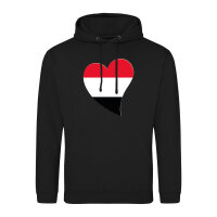 Unisex Hoodie Jemen Flagge Herz