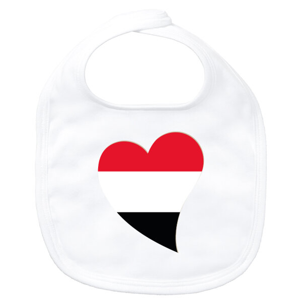 Baby Lätzchen Jemen Flagge Herz Klettverschluss
