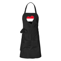 Sch&uuml;rze Jemen Flagge Herz mit Taschen