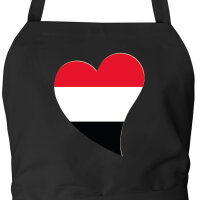 Sch&uuml;rze Jemen Flagge Herz mit Taschen