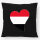 Kissen Jemen Flagge Herz 40x40cm