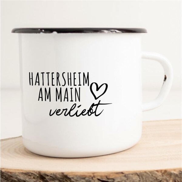 Emaille Tasse Hattersheim am Main  Vintage 300ml