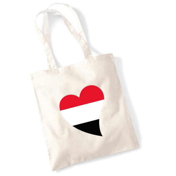 Jutebeutel Jemen Flagge Herz 10 Liter